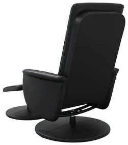 Cadeira massagens reclinável c/ apoio pés couro artif. preto
