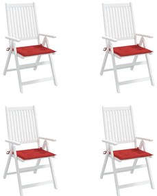 Almofadões p/ cadeiras de jardim 4 pcs tecido oxford vermelho