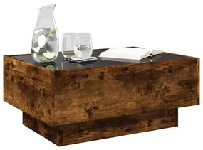 Mesa de centro c/ LEDs 70x50x30 cm derivados de madeira