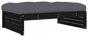Apoio de pés para jardim 120x80 cm pinho maciço preto
