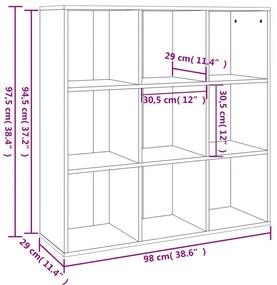 Estante 98x29x97,5 cm cor carvalho castanho