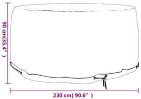 Capa para mobília de jardim c/ 10 ilhós Ø230x90 cm redondo