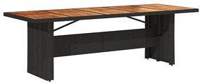 9 pcs conjunto de bistrô p/ jardim c/ almofadões vime PE preto