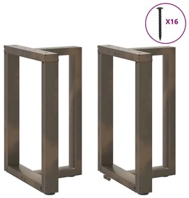 Pés de mesa de jantar em forma de T, 2 peças, preto, 60x35x(72-73) cm,