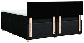 Cama com molas/colchão 200x200 cm tecido preto