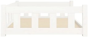 Cama para cães 105,5x75,5x28 cm madeira de pinho maciça branco