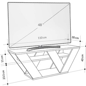 Móvel de TV "Luna" – Branco Mármore – 120 x 40 x 33,5 cm – Design Mode