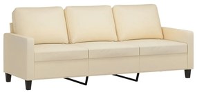 3 pcs conjunto de sofás com almofadões tecido cor creme