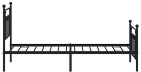 Estrutura de cama com cabeceira e pés 80x200 cm metal preto