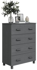 Aparador HAMAR 79x40x103,5 cm pinho maciço cinza-escuro