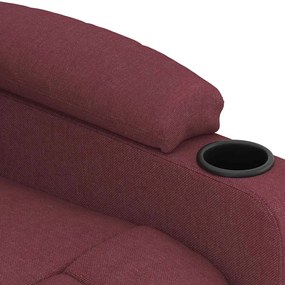 Poltrona de massagens elétrica reclinável tecido vermelho tinto