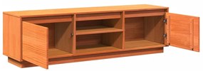 Móvel de TV 140x35x40 cm madeira de pinho maciça castanho mel
