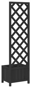 Vaso/floreira com treliça madeira de abeto maciça preto