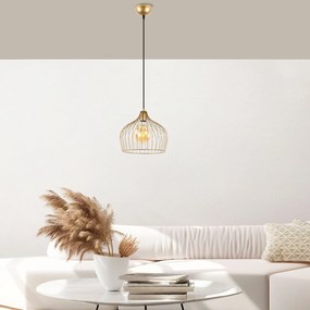 Candeeiro de Teto Bek – Ouro Brilhante – 30 x 30 x 121 cm