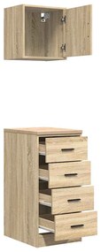 Armários de garagem 2pcs derivados de madeira carvalho sonoma
