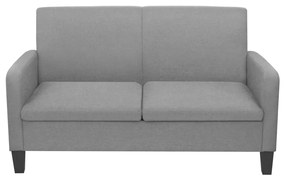 2 pcs conjunto de sofás tecido cinzento-claro