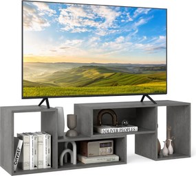 Móvel de TV de 2 peças Centro de entretenimento minimalista para TV de 50/55/60 polegadas com combinação livre cinza