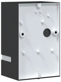 Candeeiro de parede para exterior aço inoxidável preto
