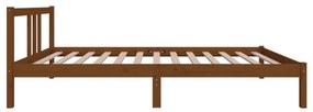 Estrutura de cama 100x200 cm madeira maciça castanho mel