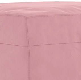 3 pcs conjunto de sofás com almofadões veludo rosa
