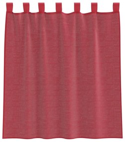 Cortinas de voile com bolsos para varão 2 pcs vermelho tinto
