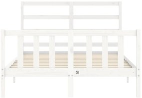 Cama sem colchão 120x200 cm madeira de pinho maciça branco