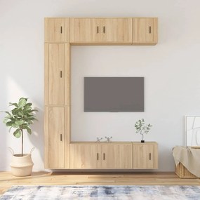 vidaXL Conjunto móveis de TV 7 pcs madeira processada carvalho sonoma