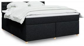 vidaXL Cama com molas/colchão 180x200 cm tecido preto