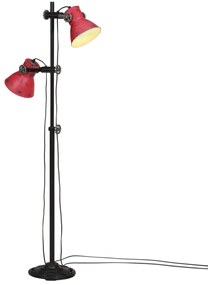vidaXL Candeeiro de pé 25 W 25x25x90/140 cm E27 vermelho desgastado