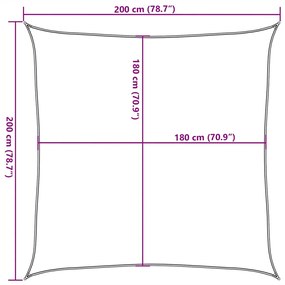 Para-sol estilo vela 160 g/m² 2x2 m PEAD cinzento-acastanhado