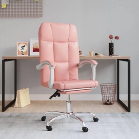 vidaXL Cadeira de escritório reclinável couro artificial rosa