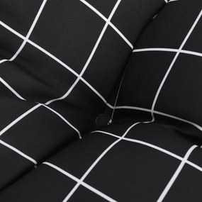 Almofadões cadeira encosto baixo 6 pcs oxford xadrez preto