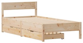 Cama sem colchão 90x200 cm madeira de pinho maciça