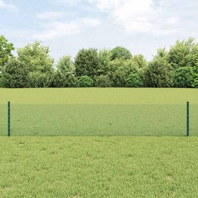vidaXL Cerca de Arame Soldado com 11 Postes em U Verde 0.4x25 m Aço