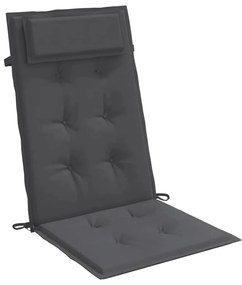 Almofadões p/ cadeira encosto alto 2pcs tecido oxford antracite