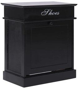 vidaXL Sapateira 50x28x58 cm madeira de paulownia preto