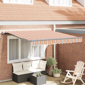 vidaXL Toldo Retrátil Automático Listrado Multicolorido 300x250 cm