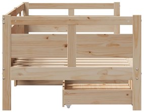 Sofá-cama com gavetas 80x200 cm madeira de pinho maciça