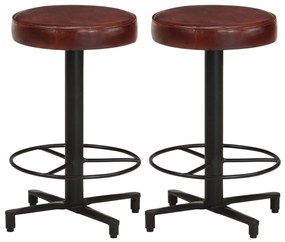 vidaXL Bancos de bar 2 pcs 52 cm couro genuíno