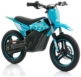 Mini moto elétrica para crianças velocidade até 30Km/h C/Limitador RFN SX-E350 WARRIOR 350W Supermotard 14/14” Azul Celeste