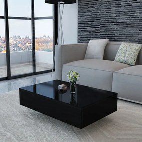 vidaXL Mesa de centro em preto brilhante