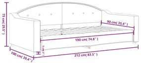 Sofá-cama 90x190 cm tecido cinzento-escuro