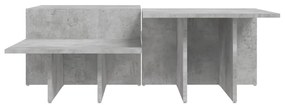 Mesas de centro 2 pcs derivados de madeira cinzento-cimento