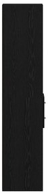 Highboard Preto Carvalho 30x42,5x185 cm Madeira de engenharia