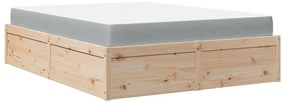 Cama com colchão 120x190 cm madeira de pinho maciça