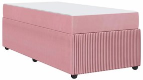 Estrutura de cama com colchão Outros Rosa 90 x 200 cm Veludo