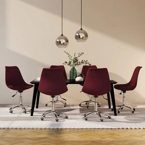 vidaXL Cadeiras de jantar giratórias 6 pcs tecido roxo