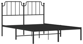 Estrutura de cama com cabeceira 140x200 cm metal preto