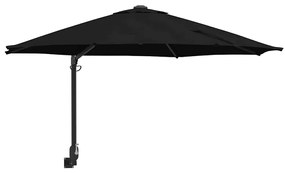 Parasol de Jardim Montado na Parede Preto 250 cm