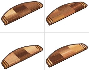 Tapetes de escada adesivos 15 pcs 65x21x4 cm castanho